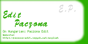 edit paczona business card